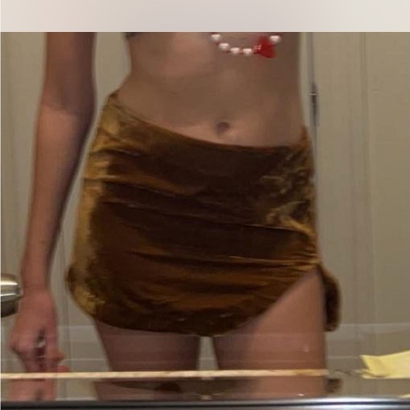 Free People Dresses & Skirts - Free People Gold Mini Skirt